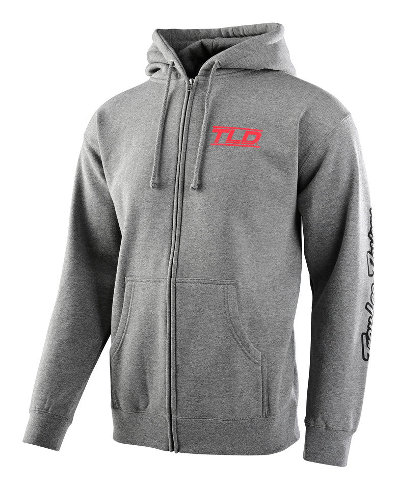 Sudadera Hoodie con Cremallera Troy Lee Designs Speed Logo Gunmetal Heather
